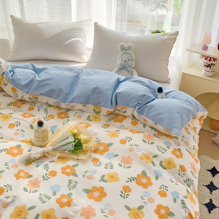 91家纺网 家纺一手货源 找家纺 依庭 2025新款全棉印花花卉款四件套单品系列-单被套 迎曼