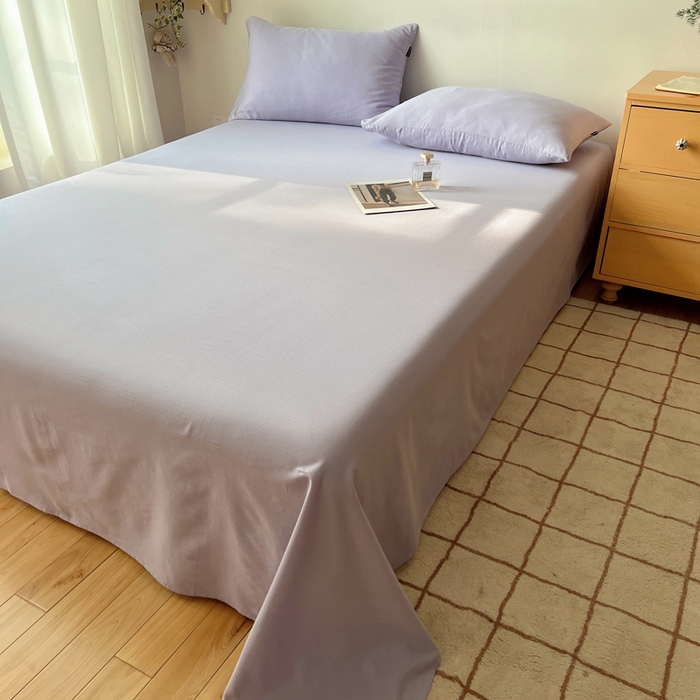 91家纺网 家纺一手货源 找家纺 蜜宿 2025新款A类全棉人字纹床单 床单：梦紫