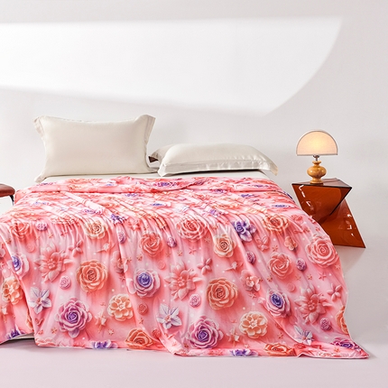 91家纺网 家纺一手货源 找家纺 （总）好老表被业 2025新款5D立体印花凉感丝夏被夏凉被空调被