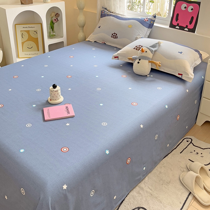 91家纺网 家纺一手货源 找家纺 依庭 2025新款全棉印花花卉款四件套单品系列-单床单 星夜号