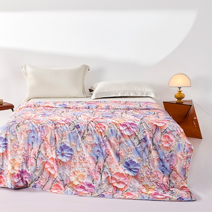 91家纺网 家纺一手货源 找家纺 （总）好老表被业 2025新款5D立体印花凉感丝夏被夏凉被空调被