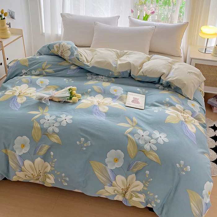 91家纺网 家纺一手货源 找家纺 依庭 2025新款全棉印花花卉款四件套单品系列-单被套 雅韵花香