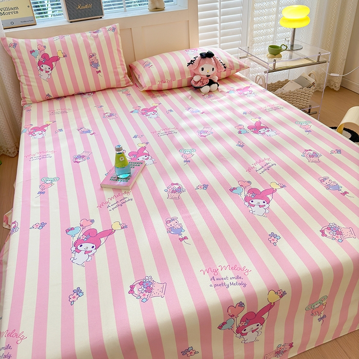 91家纺网 家纺一手货源 找家纺 吉象家纺 2025新款老粗布三件套-床单款 美乐蒂