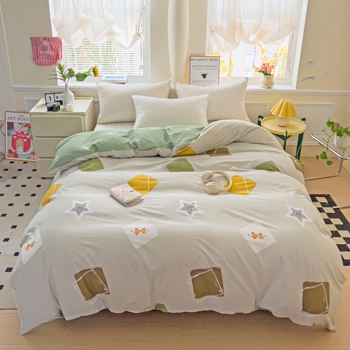 91家纺网 家纺一手货源 找家纺 依庭 2025新款全棉印花花卉款四件套单品系列-单被套 星烁