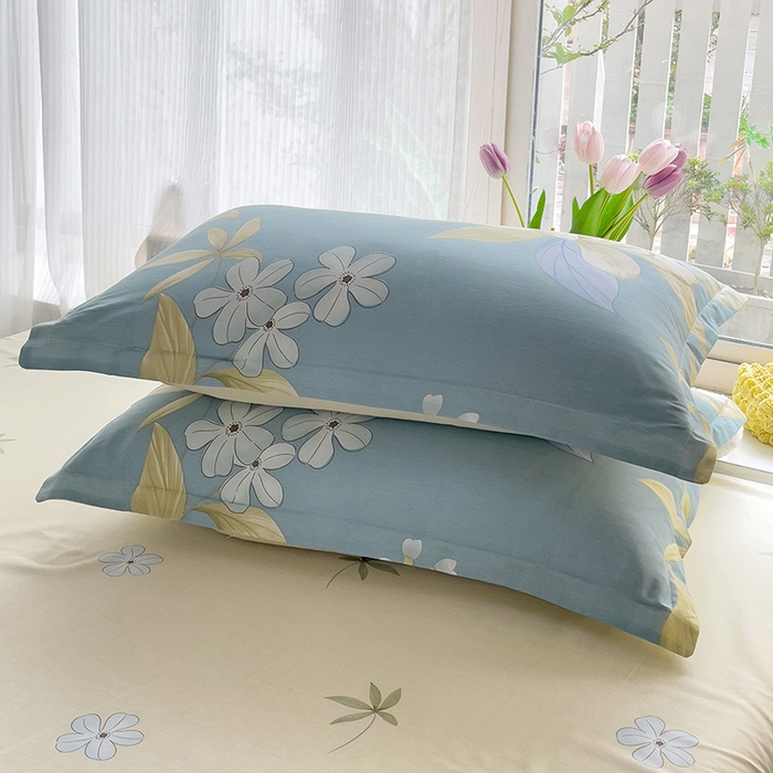 91家纺网 家纺一手货源 找家纺 依庭 2025新款全棉印花花卉款四件套单品系列-单枕套 雅韵花香