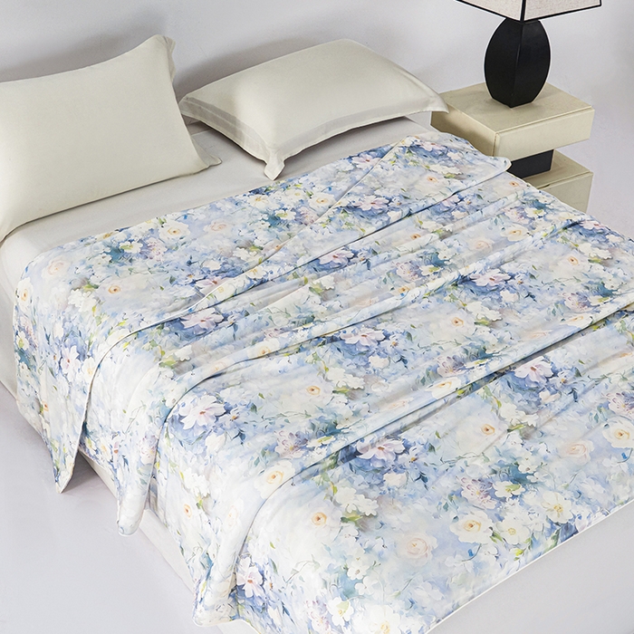 91家纺网 家纺一手货源 找家纺 好老表被业 2025新款亲肤舒适3D印花凉感丝夏被夏凉被空调被 艾维斯