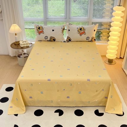 91家纺网 家纺一手货源 找家纺 （总）依庭 2025新款全棉印花花卉款四件套单品系列-单床单