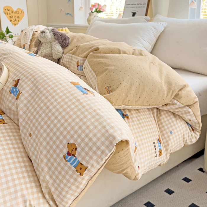 91家纺网 家纺一手货源 找家纺 （总）依庭 2025新款全棉印花花卉款四件套单品系列-单被套