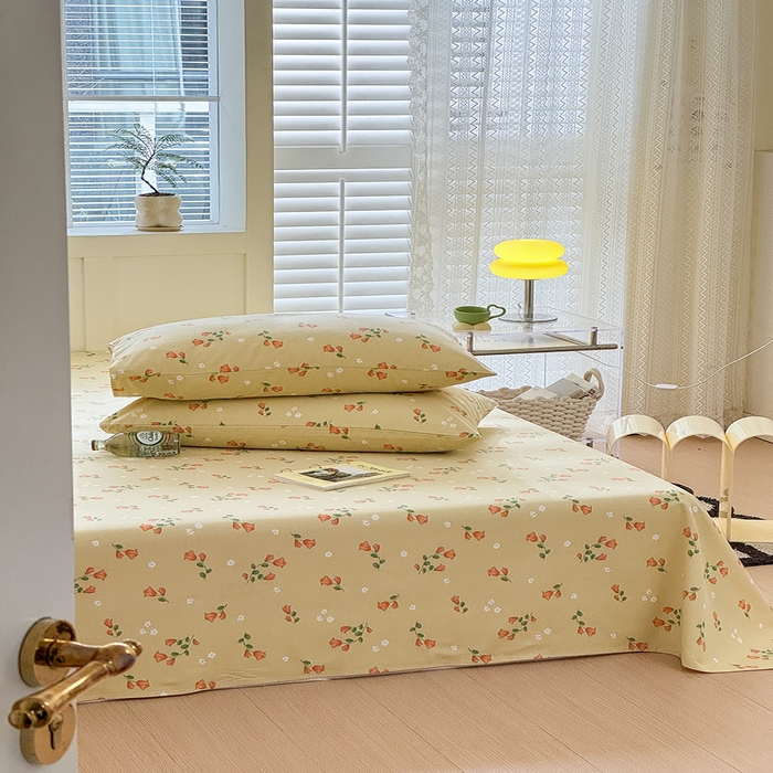 91家纺网 家纺一手货源 找家纺 吉象家纺 2025新款老粗布三件套-床单款 繁花