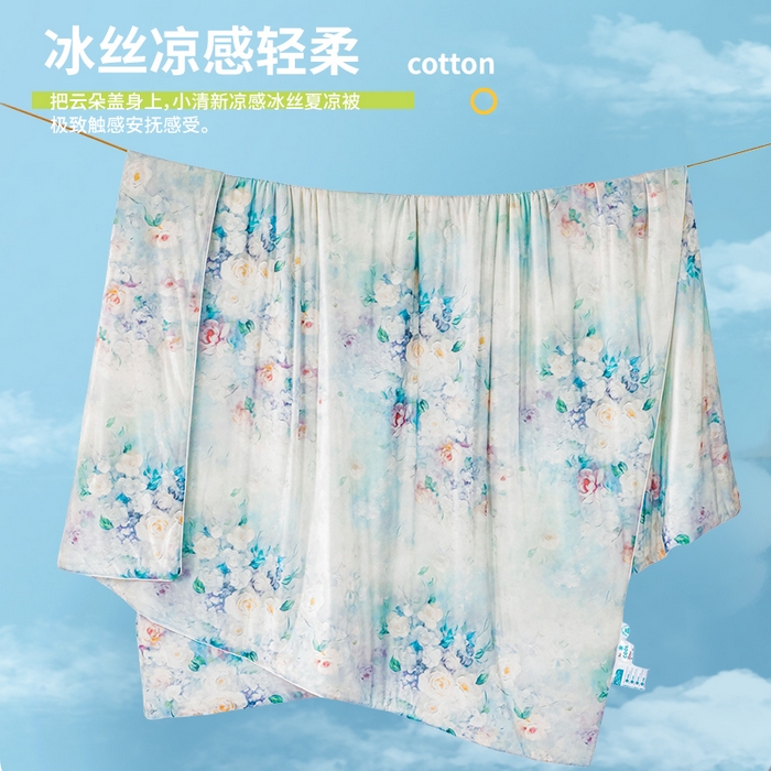 91家纺网 家纺一手货源 找家纺 好老表被业 2025新款亲肤舒适3D印花凉感丝夏被夏凉被空调被 索菲亚