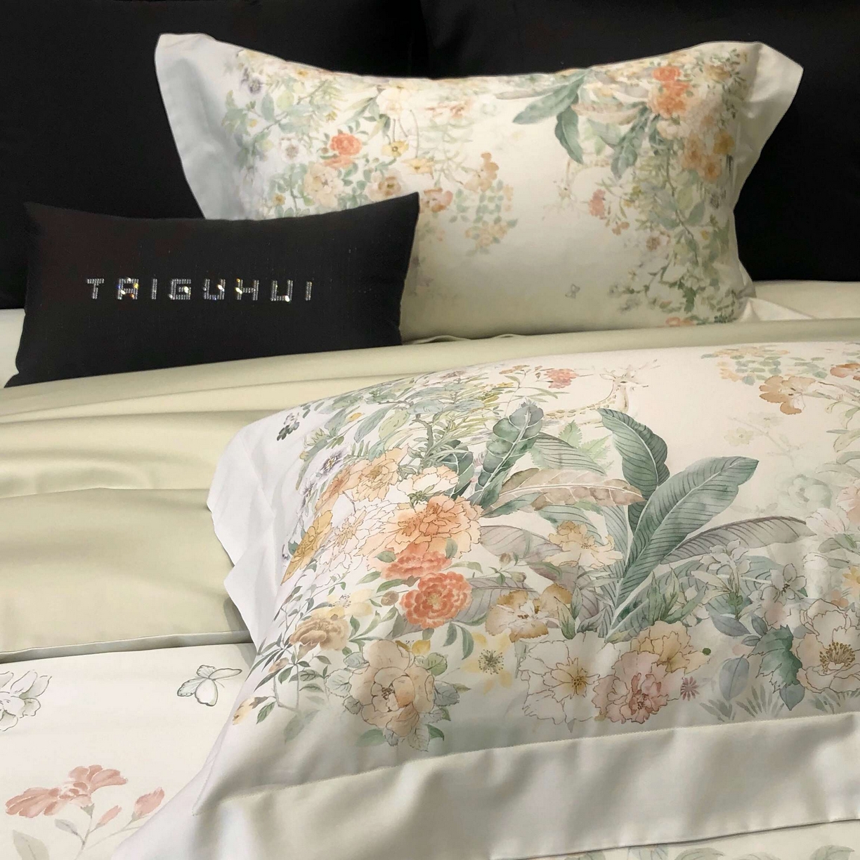 91家纺网 家纺一手货源 找家纺 （总）2025新款高支高密长绒棉大版数码印花双拼系列四件套【券后不低于388】