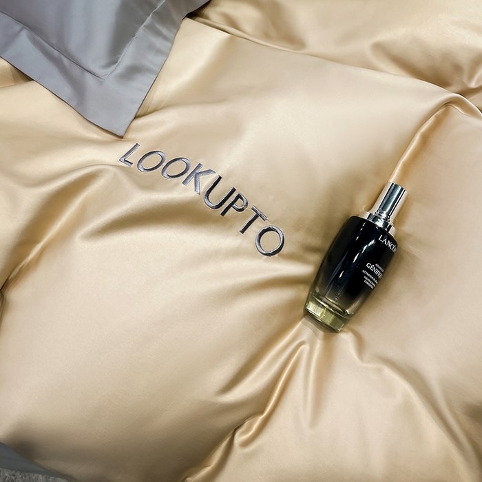 91家纺网 家纺一手货源 找家纺 （总）皇寝世家家居 2025新款全棉纯棉A类100s长绒棉四件套刺绣绣花纯色贡缎床单款-诗雅