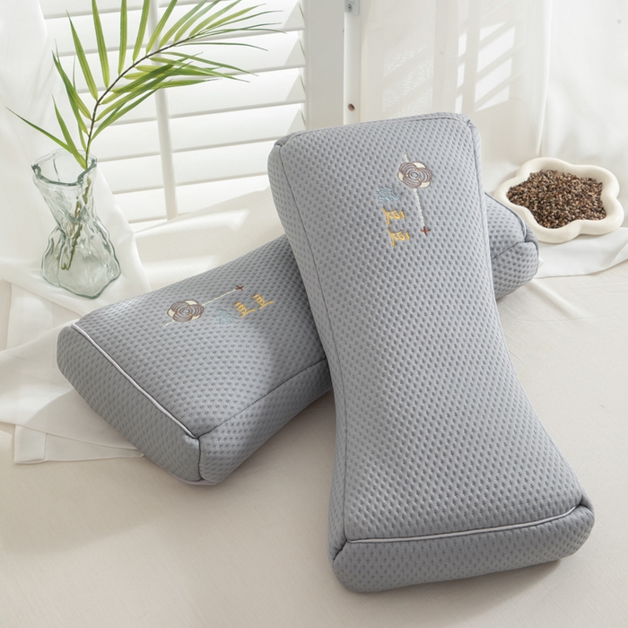 91家纺网 家纺一手货源 找家纺 织布人 2025新款荞麦枕夏季凉感豆豆枕茶叶枕夏凉荞麦枕学生成人家用硬枕 凉豆豆款-四面灰色茶香枕