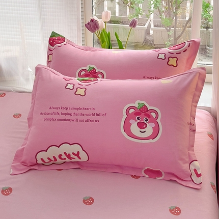 91家纺网 家纺一手货源 找家纺 （总）依庭 2025新款全棉印花花卉款四件套单品系列-单枕套