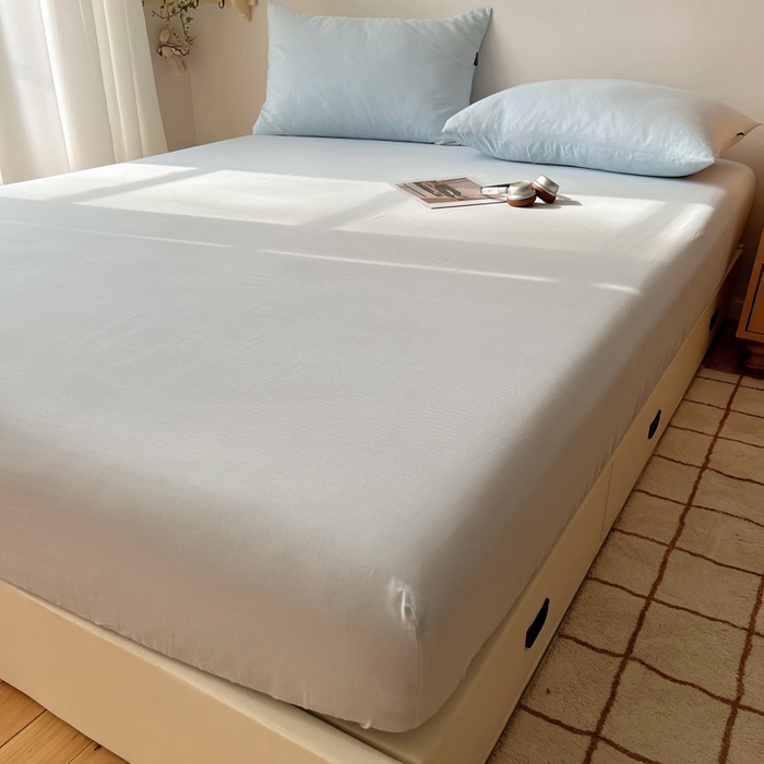 91家纺网 家纺一手货源 找家纺 蜜宿 2025新款A类全棉人字纹床笠（加高） 床笠：樱兰