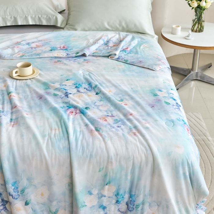 91家纺网 家纺一手货源 找家纺 好老表被业 2025新款亲肤舒适3D印花凉感丝夏被夏凉被空调被 索菲亚