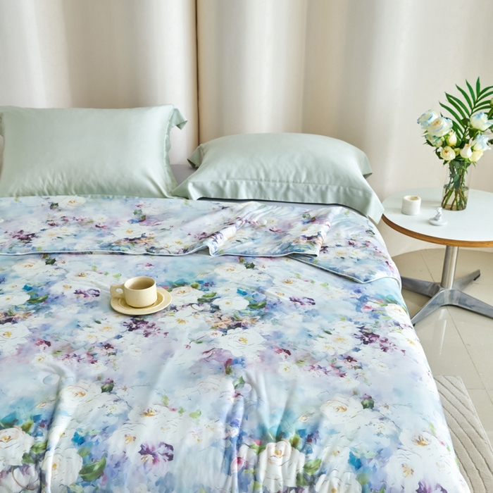 91家纺网 家纺一手货源 找家纺 好老表被业 2025新款亲肤舒适3D印花凉感丝夏被夏凉被空调被 仙境