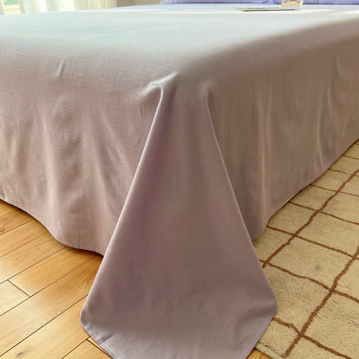 91家纺网 家纺一手货源 找家纺 蜜宿 2025新款A类全棉人字纹床单 床单：梦紫