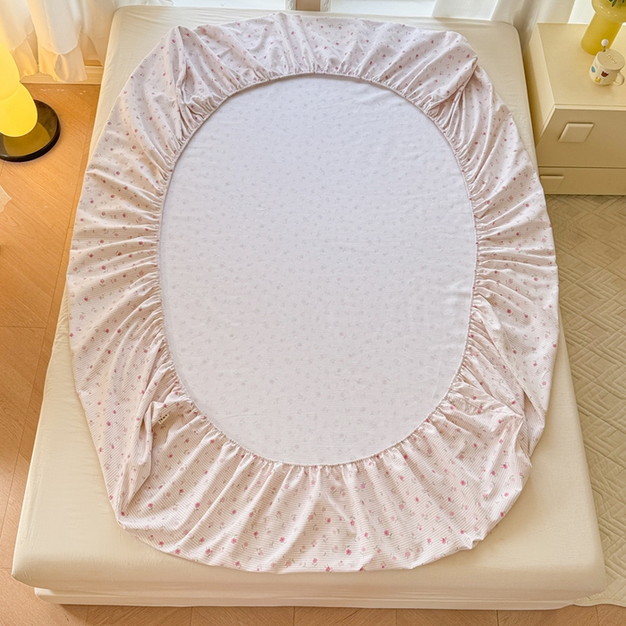 91家纺网 家纺一手货源 找家纺 2025新款老粗布三件套-床笠款 花遇