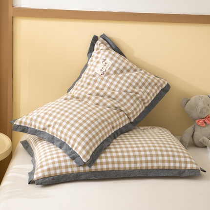 91家纺网 家纺一手货源 找家纺 织布人 2025新款荞麦枕全棉水洗棉全荞麦枕小清新无印风成人家用护颈硬枕 全棉舒心枕-咖格