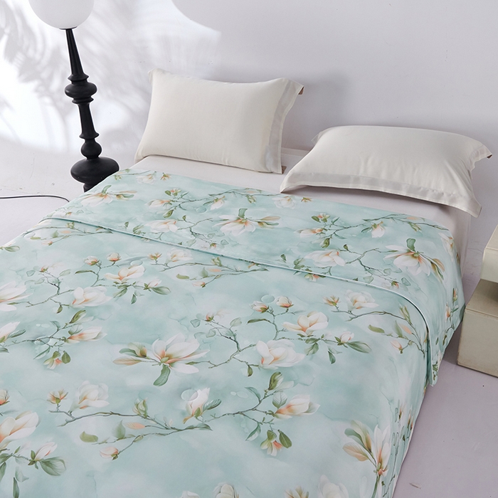 91家纺网 家纺一手货源 找家纺 好老表被业 2025新款亲肤舒适3D印花凉感丝夏被夏凉被空调被 朝花夕拾