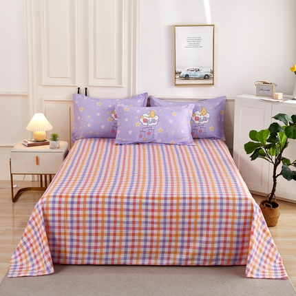 91家纺网 家纺一手货源 找家纺 （总）依庭 2025新款全棉印花花卉款四件套单品系列-单床单