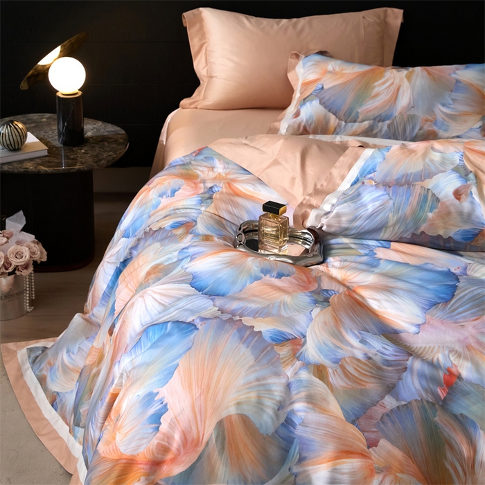 91家纺网 家纺一手货源 找家纺 宏羽纺家纺 2025年高支高密大版数码印花春夏新品 涟漪