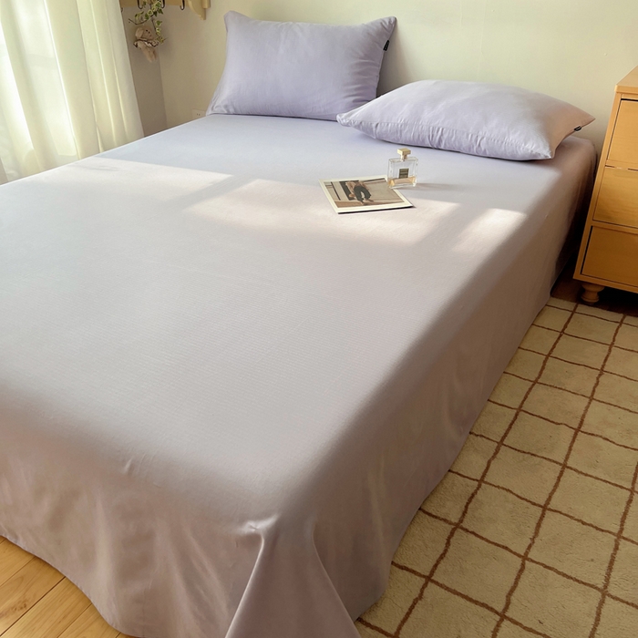 91家纺网 家纺一手货源 找家纺 蜜宿 2025新款A类全棉人字纹床单 床单：梦紫