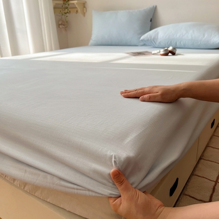 91家纺网 家纺一手货源 找家纺 （总）蜜宿 2025新款A类全棉人字纹床笠（加高）