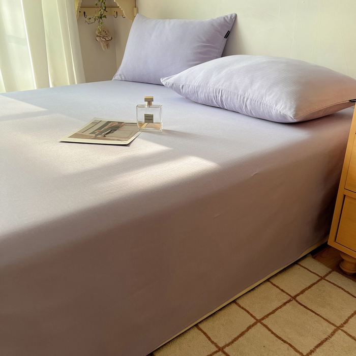 91家纺网 家纺一手货源 找家纺 蜜宿 2025新款A类全棉人字纹床单 床单：梦紫