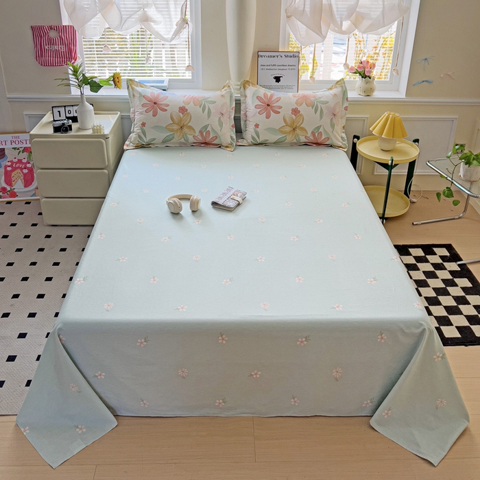 91家纺网 家纺一手货源 找家纺 依庭 2025新款全棉印花花卉款四件套单品系列-单床单 云裳花谷