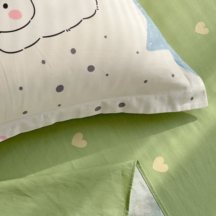 91家纺网 家纺一手货源 找家纺 依庭 2025新款全棉印花花卉款四件套单品系列-单枕套 幸运星