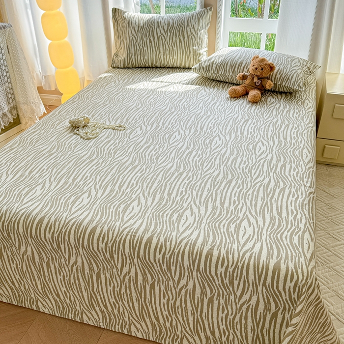 91家纺网 家纺一手货源 找家纺 吉象家纺 2025新款老粗布三件套-床单款 斑马纹