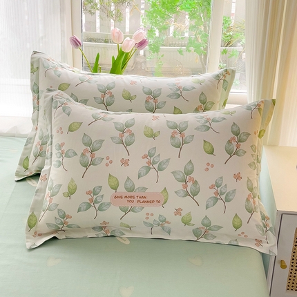 91家纺网 家纺一手货源 找家纺 （总）依庭 2025新款全棉印花花卉款四件套单品系列-单枕套