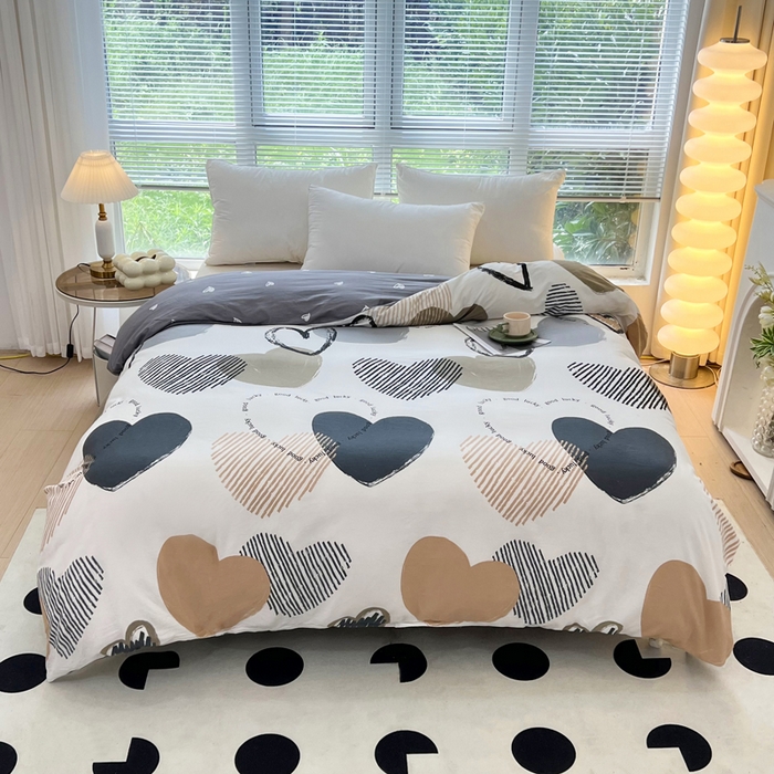 91家纺网 家纺一手货源 找家纺 依庭 2025新款全棉印花花卉款四件套单品系列-单被套 卡布奇诺