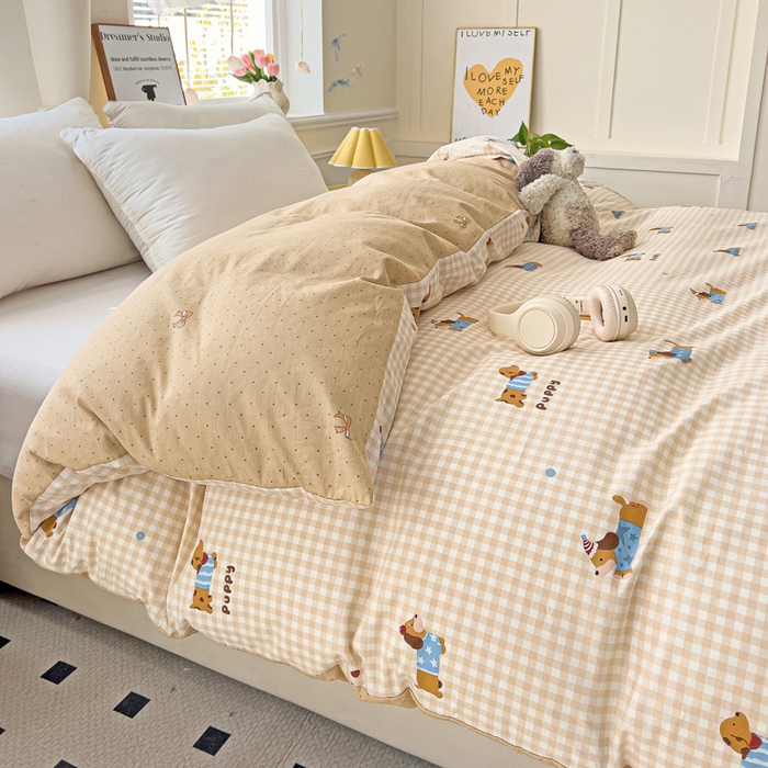 91家纺网 家纺一手货源 找家纺 （总）依庭 2025新款全棉印花花卉款四件套单品系列-单被套