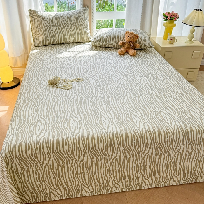 91家纺网 家纺一手货源 找家纺 吉象家纺 2025新款老粗布三件套-床单款 斑马纹