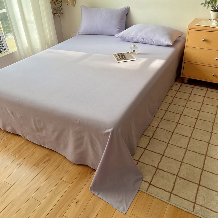 91家纺网 家纺一手货源 找家纺 蜜宿 2025新款A类全棉人字纹床单 床单：梦紫