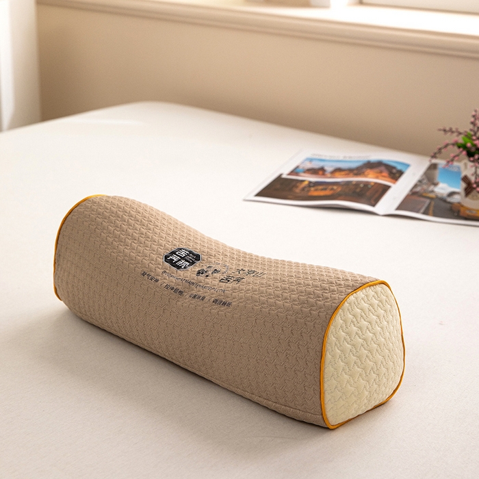 91家纺网 家纺一手货源 找家纺 枕之坊 2025新款针织圆柱颈椎枕 圆柱咖色12*40*15cm/只
