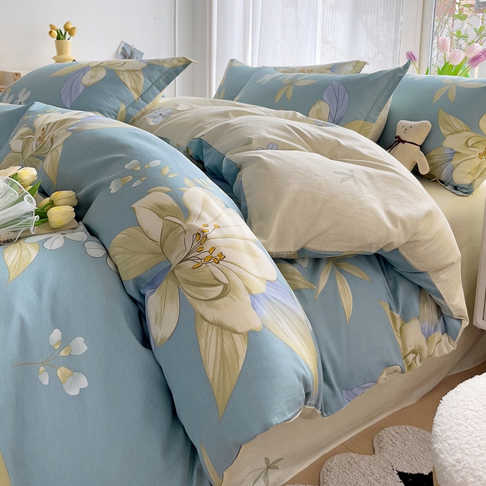 91家纺网 家纺一手货源 找家纺 依庭 2025新款全棉印花花卉款四件套单品系列-单被套 雅韵花香