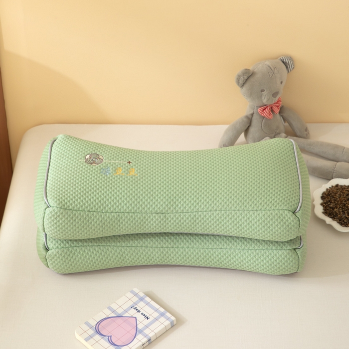 91家纺网 家纺一手货源 找家纺 织布人 2025新款荞麦枕夏季凉感豆豆枕茶叶枕夏凉荞麦枕学生成人家用硬枕 凉豆豆款-四面绿色茶香枕