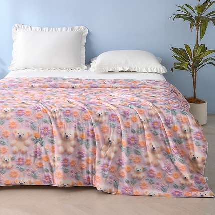 好老表被业 2025新款5D立体印花凉感丝夏被夏凉被空调被 缤纷花影