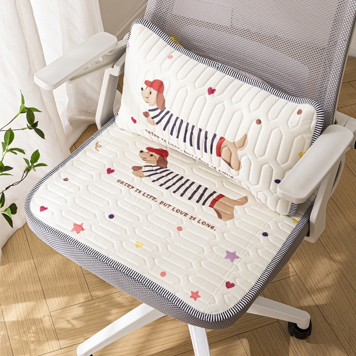 91家纺网 家纺一手货源 找家纺 芙宁娜 2025新款冰丝坐垫椅垫屁垫学生椅子垫夏季办公室凳子久坐凉席冰垫 腊肠犬