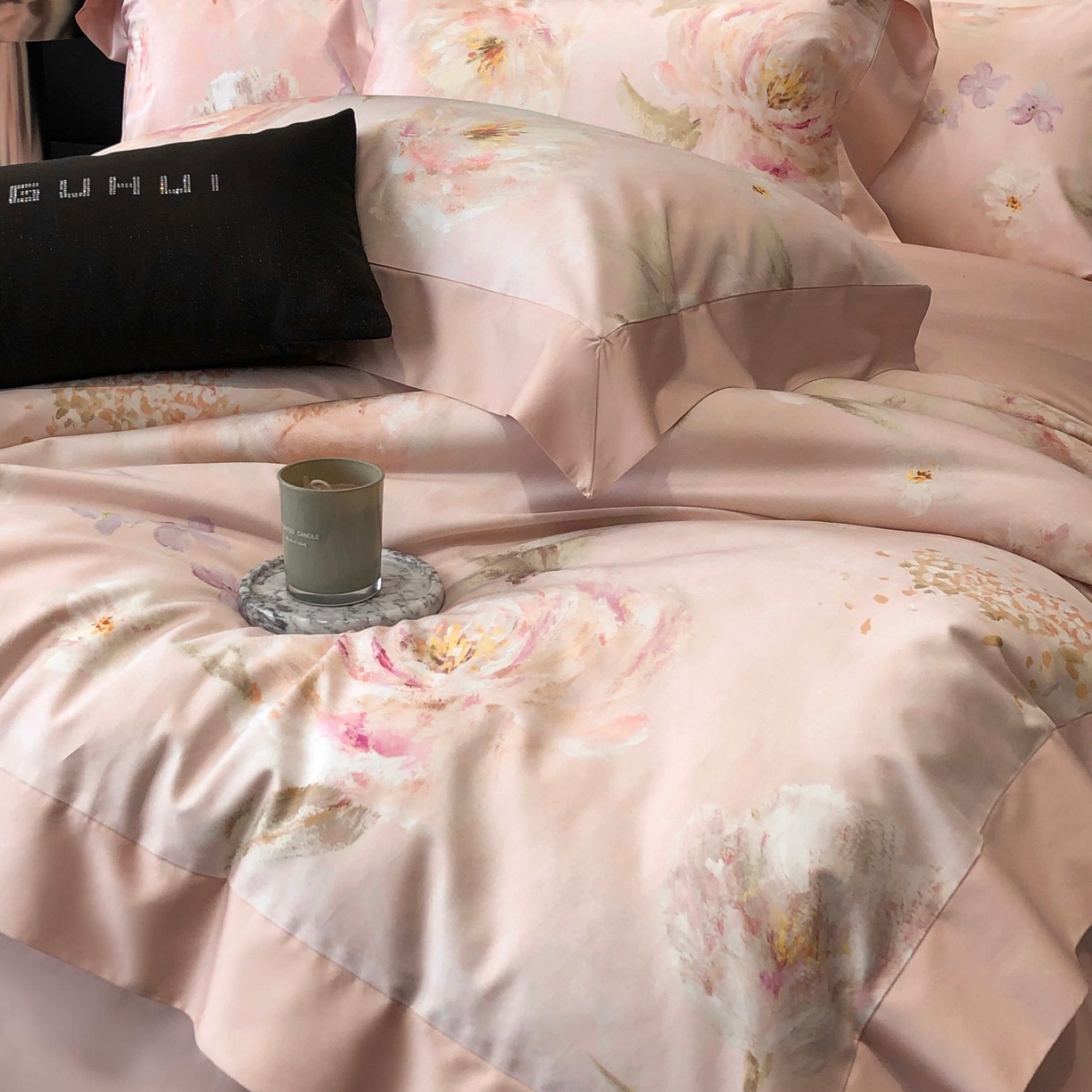 91家纺网 家纺一手货源 找家纺 2025年高支高密长绒棉专版活性数码印花系列四件套【券后控价——券后不低于378】 莉安娜-粉