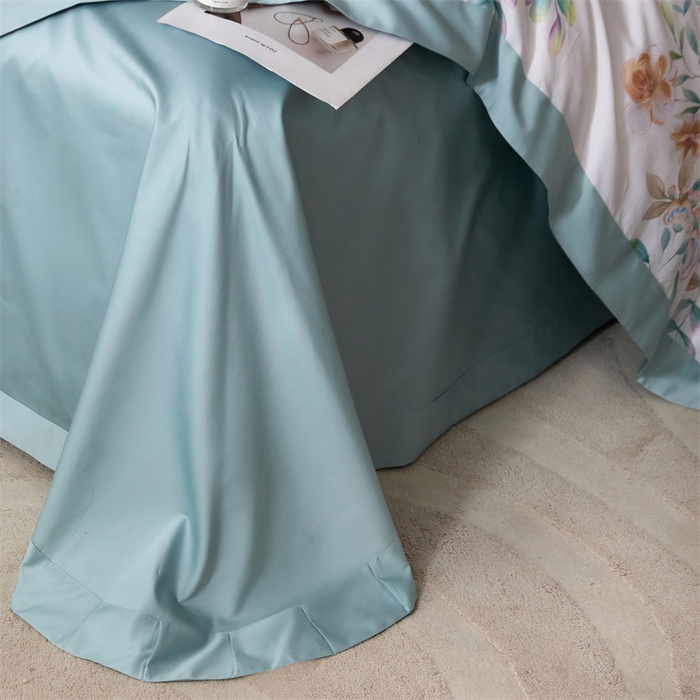 91家纺网 家纺一手货源 找家纺 宏羽纺家纺 2025年高支高密大版数码印花春夏新品 花家境-梦境绿