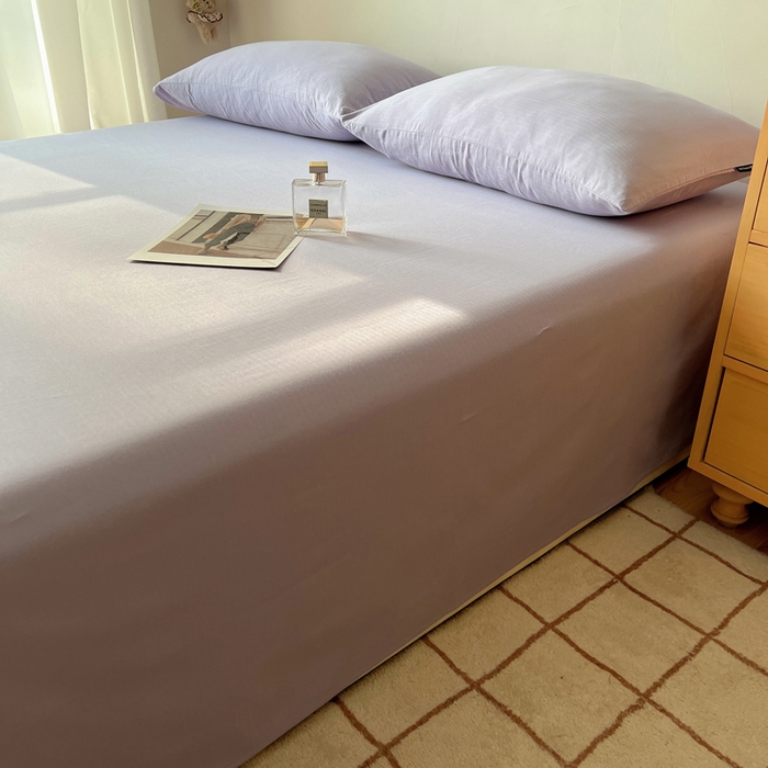 91家纺网 家纺一手货源 找家纺 蜜宿 2025新款A类全棉人字纹床单 床单：梦紫