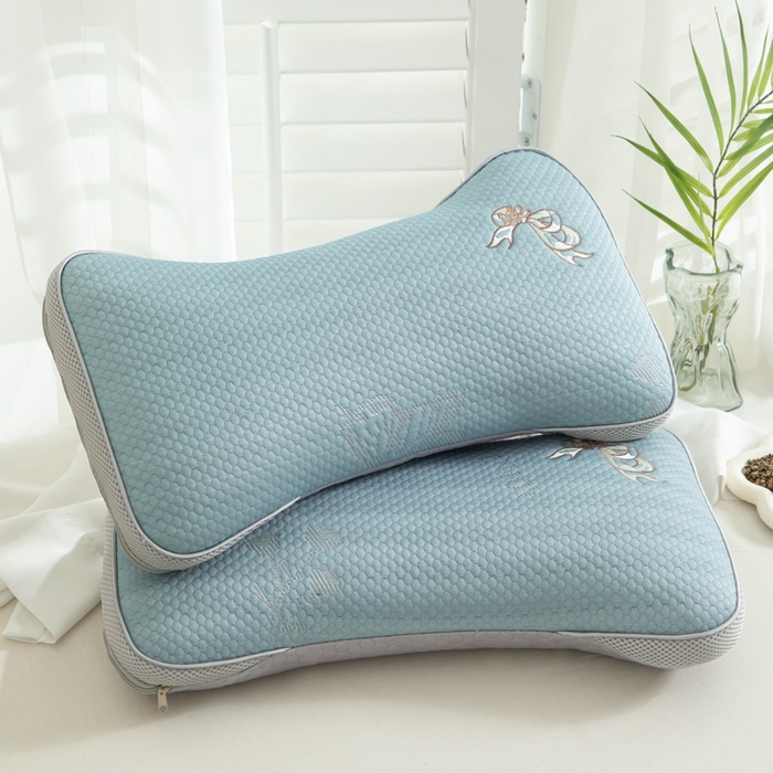 91家纺网 家纺一手货源 找家纺 织布人 2025新款荞麦枕夏季凉感豆豆枕茶叶枕夏凉荞麦枕学生成人家用硬枕 夏凉豆豆颈椎反弓款-反弓蝴蝶蓝茶香枕
