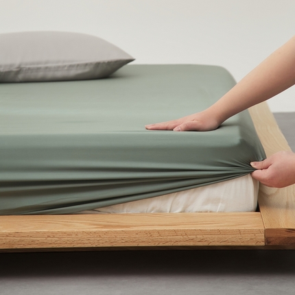 禧缘家纺（原梦想家） 2025新款60天丝简约舒适纯色单品系列-单床笠 橄榄绿