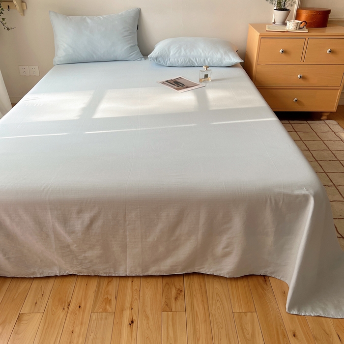 91家纺网 家纺一手货源 找家纺 蜜宿 2025新款A类全棉人字纹床单 床单：樱兰