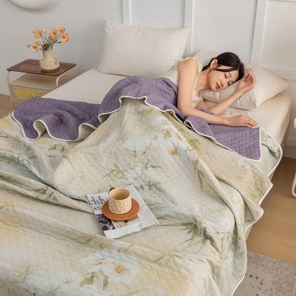 91家纺网 家纺一手货源 找家纺 （总）乐家毛巾被（工厂自产自销） 2025新款A类全棉六层纱印花毛巾被